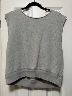 We The Free Light Gray Sleeveless Textured Knit Top